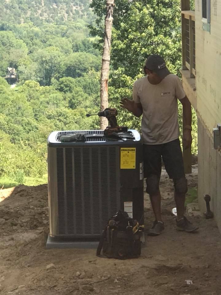 New outdoor condenser unit installed and leveled