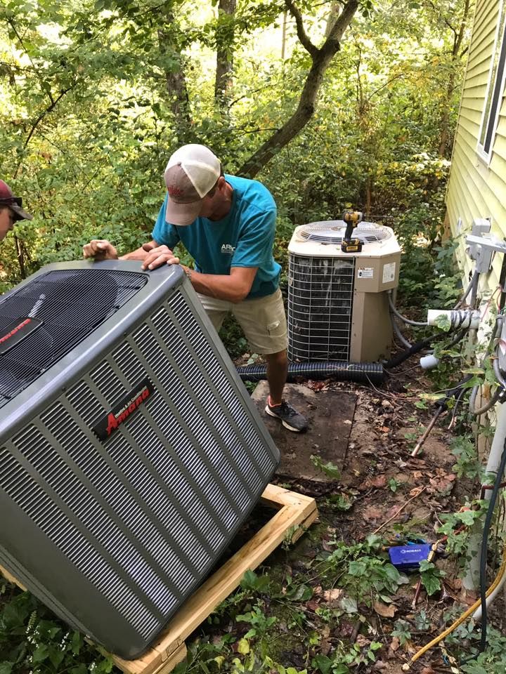 Completed heating and cooling equipment install